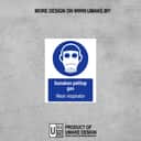 Wear Respirator Mandatory Sign (Gunakan Pelitup Gas) | PPE Safety Signage — 1.5mm PVC HIPS view 2