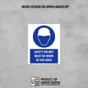 Safety Helmet Must Be Worn Mandatory Sign (Gunakan Topi Keselamatan) | PPE Head Protection Signage — 1.5mm PVC HIPS view 2