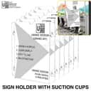 Acrylic Window Sign Holder with 4 Suction Cups | Clear Glass Display Frame (A4 A5 A6) view 2