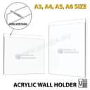 Acrylic Wall-Mounted Sign Holder Picture Frame | A3 A4 A5 Portrait & Landscape (with Screws) view 2