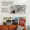 Clear Acrylic Wall Shelf | Wall-Mounted Floating Magazine Rack & Bookshelf Display Organizer view 3