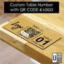 Custom Laser-Engraved QR Code Table Plate | Restaurant Cafe Menu & Payment Sign view 2
