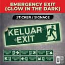 Glow-in-the-Dark Emergency Exit Sign | KELUAR / EXIT PVC Safety Signage view 2