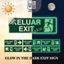 Glow-in-the-Dark Emergency Exit Sign | KELUAR / EXIT PVC Safety Signage view 3