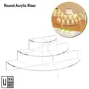 Acrylic Tiered Display Stand | Rounded Ladder Shelf Showcase (Toys, Cosmetics, Collectibles) view 2