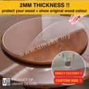 Round Transparent PVC Table Mat | 2mm Thick Table Protector Cover (Alas Meja Bulat) view 3