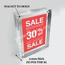 Magnetic Acrylic Photo Frame Desk & Wall Display - Custom Size view 3