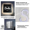 Stainless Steel Brushed LED Lightbox Signboard | Outdoor 3D Laser-Cut Shop Front Sign view 3
