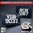UMAKE NOMBOR PLAT MOTOR CRYSTAL 3D (ACRYLIC LASER CUT KRISTAL PLAT MOTO EX5) view 1