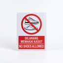 No Shoes Allowed Sign (Dilarang Memakai Kasut) | Prohibition Signage — 1.5mm PVC HIPS view 1