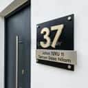 3D Modern Stainless Steel House Number Plate view 3