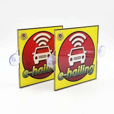 Acrylic E-Hailing Sign with Suction Cup (2pcs)