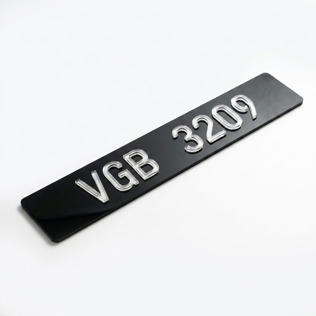 3D Crystal Car Number Plate | Nombor Plat Kereta Kristal Timbul Custom (No Flat Acrylic)