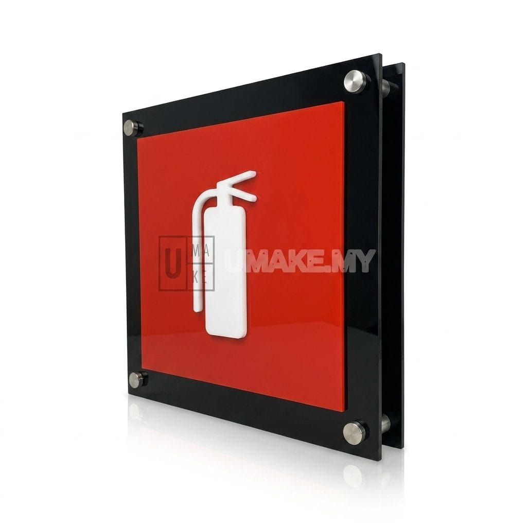 3D Acrylic Fire Extinguisher Sign