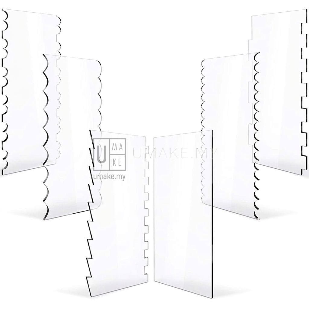 Acrylic Cake Scraper Set (6 Patterns)