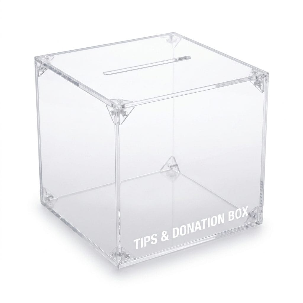 Acrylic Collection Box (For Donation or collect tickets or collect feedback) with custom size