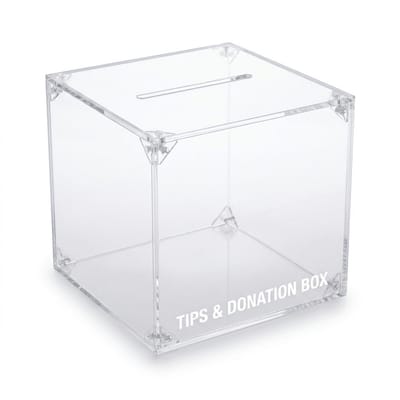 Acrylic Collection Box (For Donation or collect tickets or collect feedback) with custom size