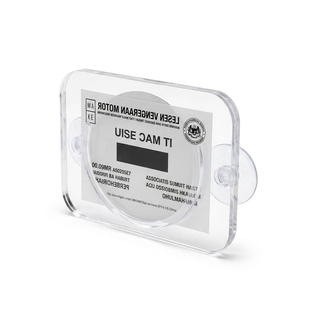 Acrylic Road Tax Holder with Suction Cup