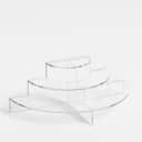 Acrylic Tiered Display Stand | Rounded Ladder Shelf Showcase (Toys, Cosmetics, Collectibles) view 1