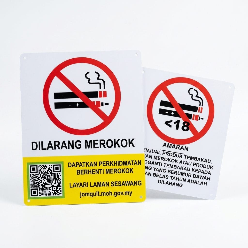 No Smoking & No Vaping Sign (All Sizes, KKM)