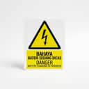 Battery Charging Danger Sign (Bahaya Bateri Sedang Dicas) | Electrical Hazard Signage — 1.5mm PVC HIPS view 1