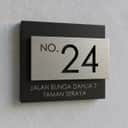 UMAKE Custom made Stainless Steel House Plate Address Nombor Rumah Tanda Rumah门牌 Modern Metal 3D Boxed House Number Fold view 2