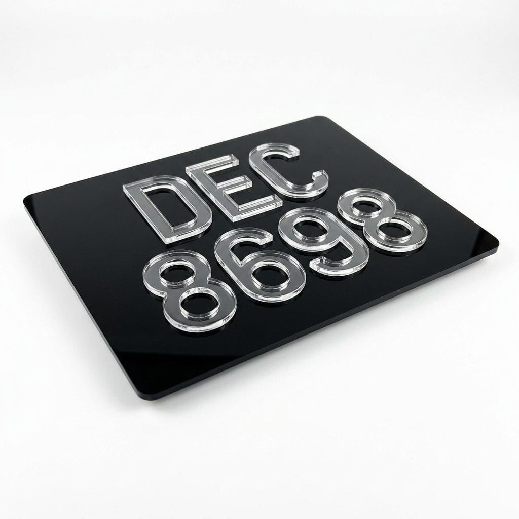 3D Crystal Acrylic Car Number Plate (6mm)