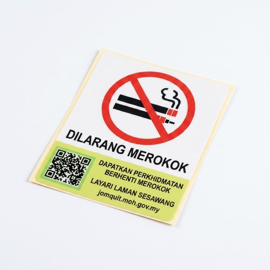 KKM No Smoking Car Sticker | Dilarang Merokok Signage for Car & E-hailing (2026)