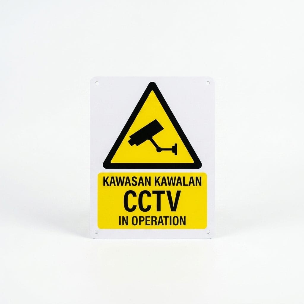 CCTV In Operation Sign (Kawasan Kawalan CCTV) | Surveillance Warning Signage — 1.5mm PVC HIPS