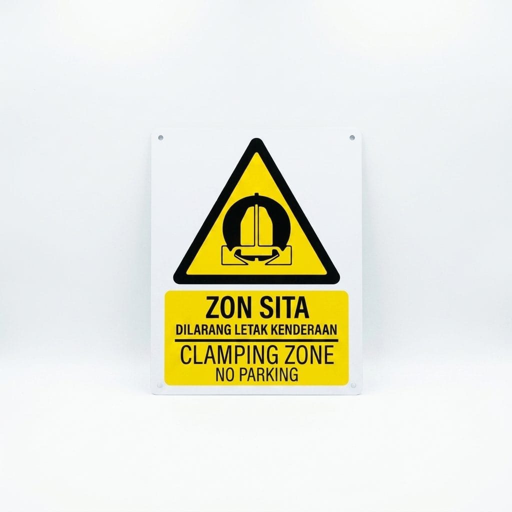 Clamping Zone No Parking Sign (Zon Sita) | Caution Hazard Signage — 1.5mm PVC HIPS