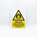 Clamping Zone No Parking Sign (Zon Sita) | Caution Hazard Signage — 1.5mm PVC HIPS view 1