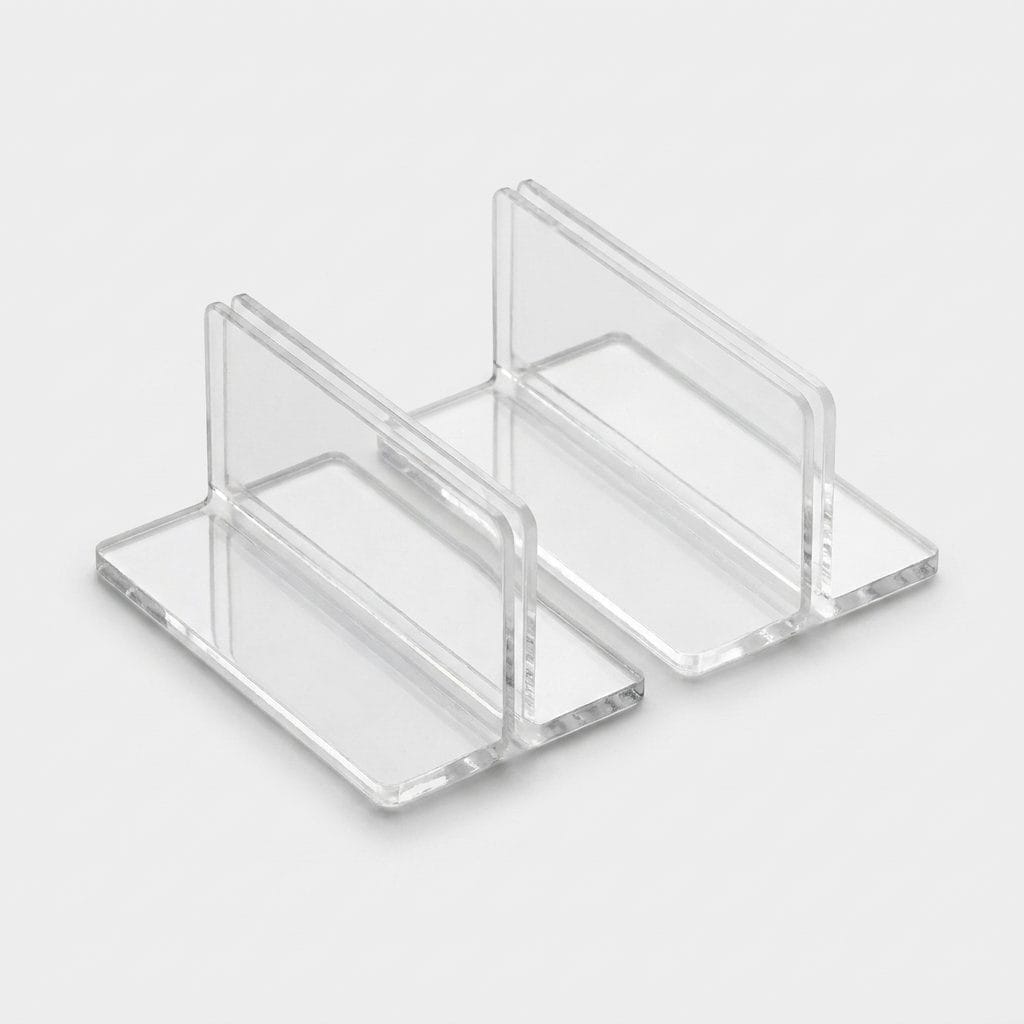 Clear Acrylic Sign Holder Stand Base | 5mm Slot Display for KT Board, Menus & Laminated Paper