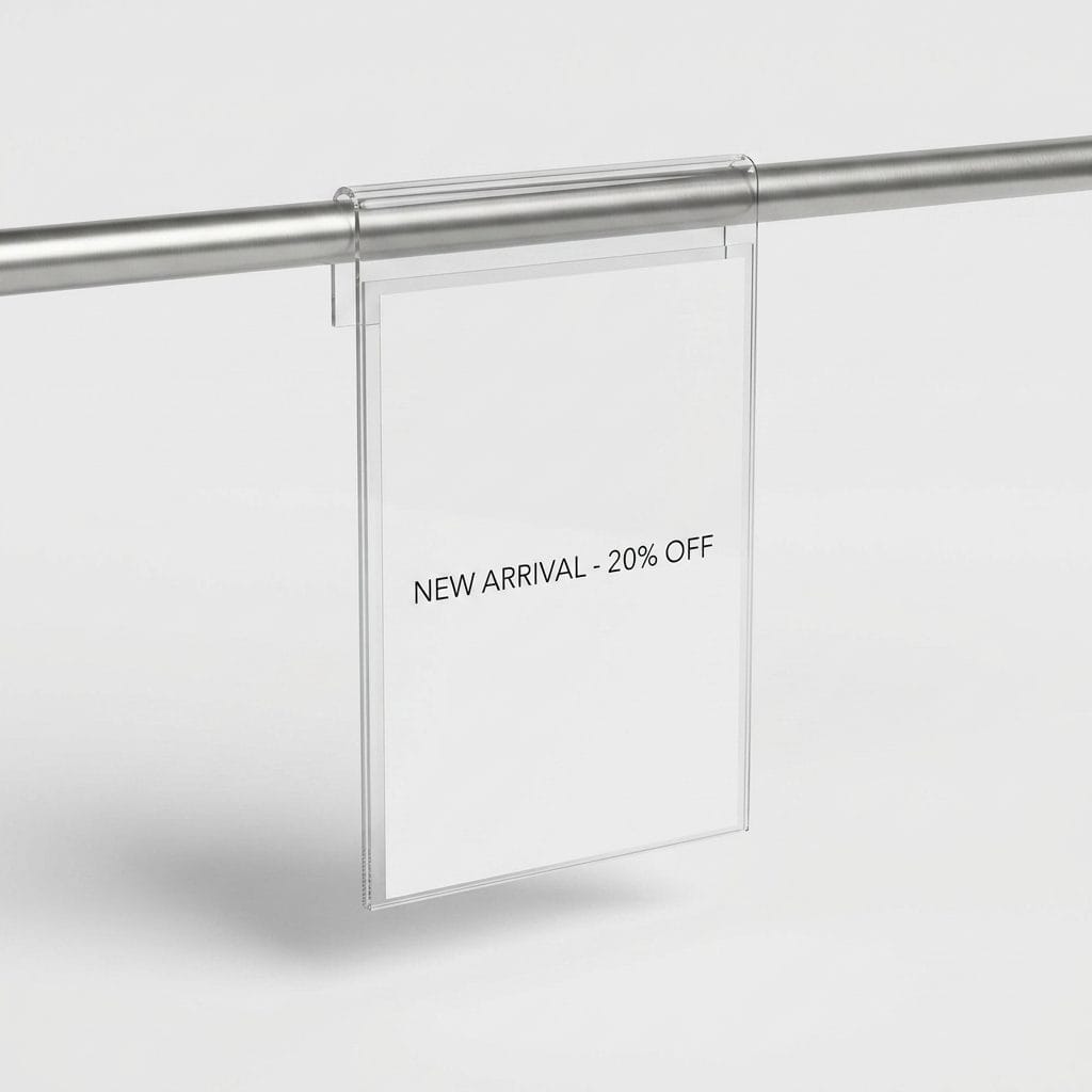 Acrylic Clothing Rack Sign Holder