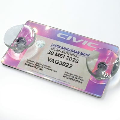 Colour-Changing Acrylic Road Tax Holder
