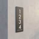 Contemporary Vertical House Number Sign view 2
