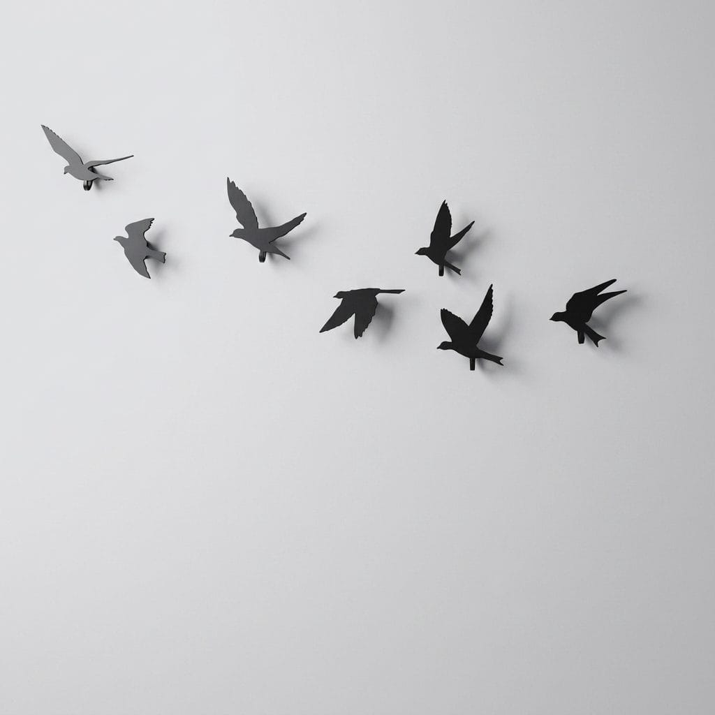 Bird Wall Hooks Set (Steel)