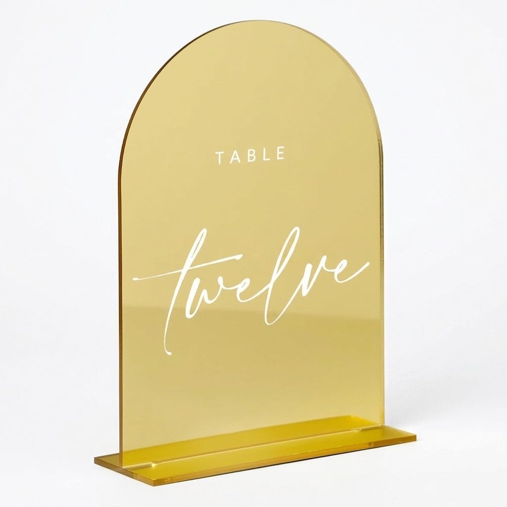 Custom Acrylic Table Signage T Shape (double sided or single sided view)
