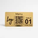 Custom Laser-Engraved QR Code Table Plate | Restaurant Cafe Menu & Payment Sign view 1
