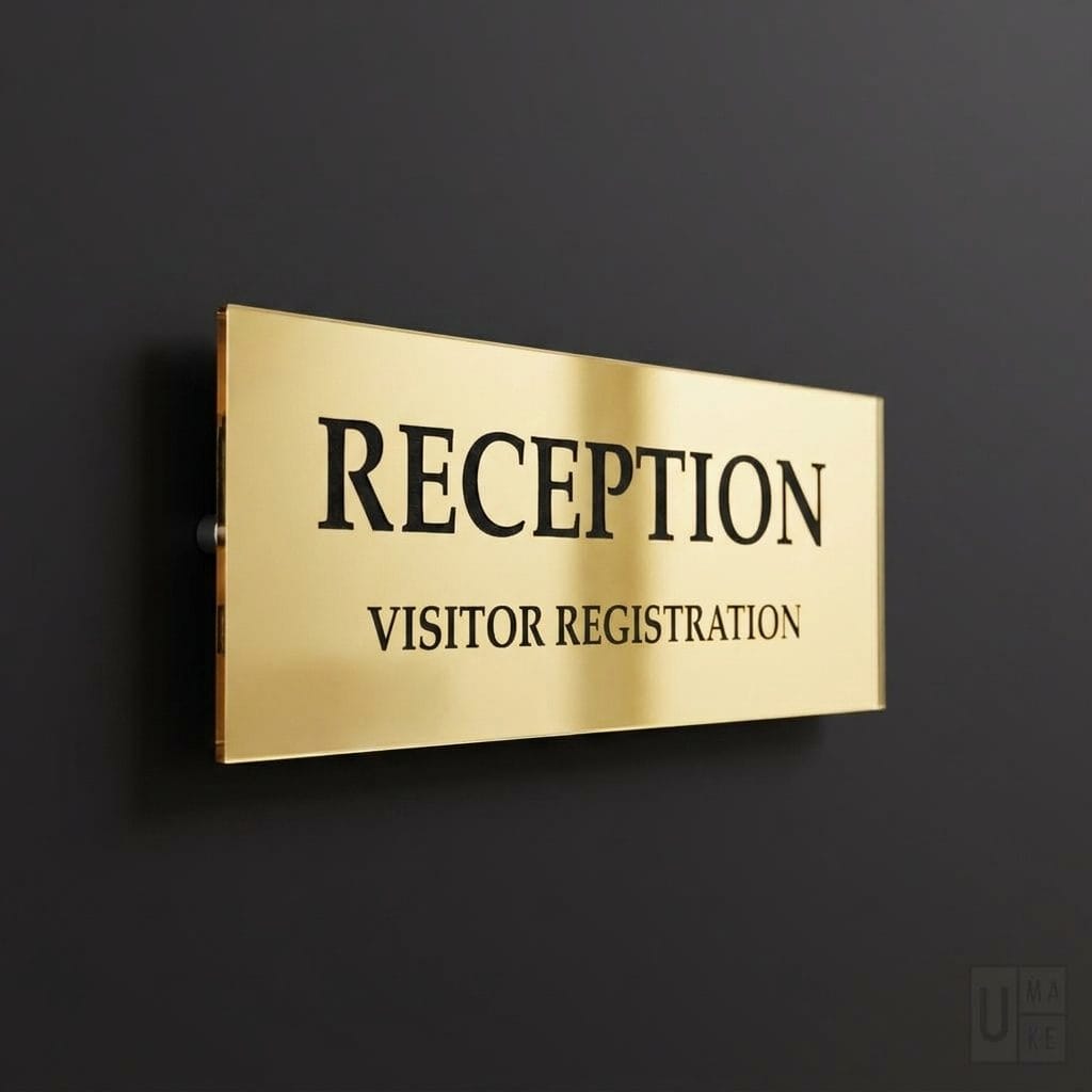 Mirror Acrylic Office Door Sign (Custom Text)