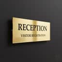 Mirror Acrylic Office Door Sign (Custom Text) view 1