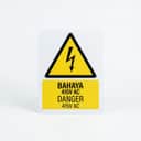 Danger 415V AC Warning Sign (Bahaya 415V AC) | High Voltage Electric Shock Signage — 1.5mm PVC HIPS view 1