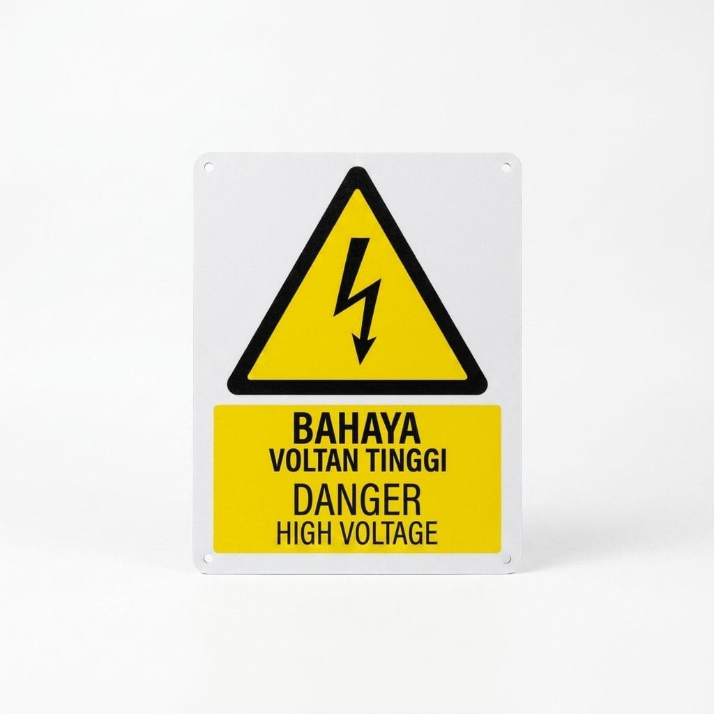 Danger High Voltage Warning Sign (Bahaya Voltan Tinggi) | Electrical Hazard Signage — 1.5mm PVC HIPS