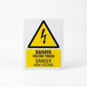 Danger High Voltage Warning Sign (Bahaya Voltan Tinggi) | Electrical Hazard Signage — 1.5mm PVC HIPS view 1