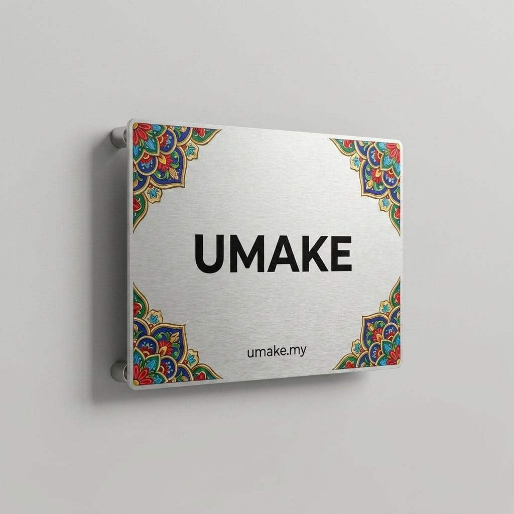 Direct UV Print Stainless Steel Signage plate — studio cover