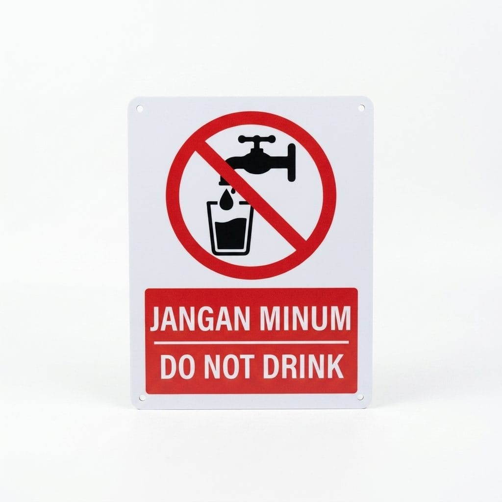 Do Not Drink Sign (Jangan Minum) | Non-Potable Water Prohibition Signage — 1.5mm PVC HIPS