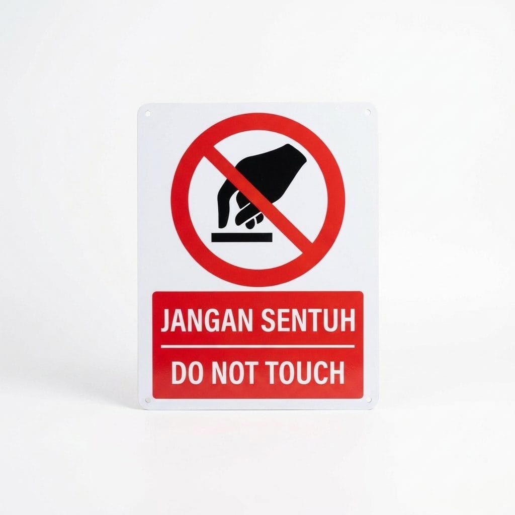 Do Not Touch Sign (Jangan Sentuh) | Prohibition Signage — 1.5mm PVC HIPS