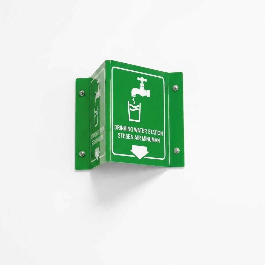 Drinking Water Station Projecting Sign | L-Shape / V-Shape Acrylic Safe Condition Signage