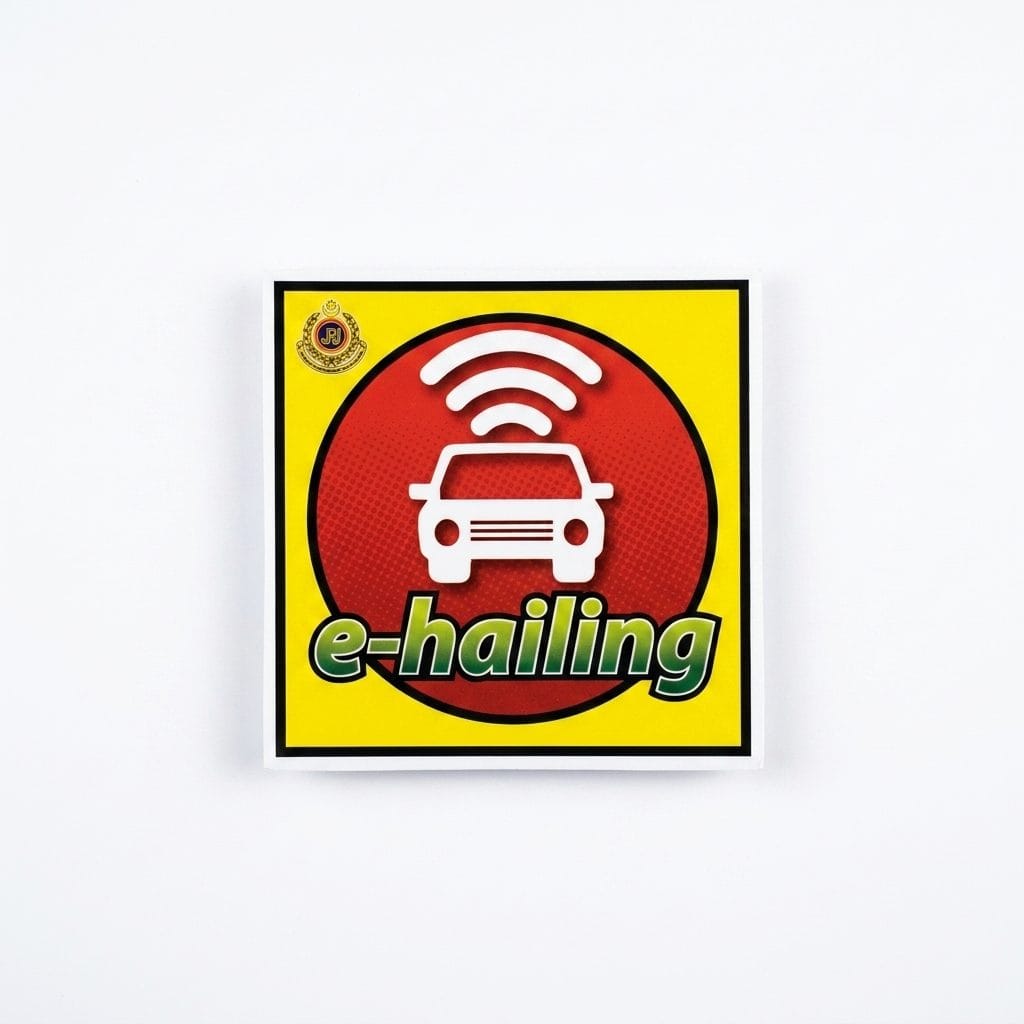 E-hailing Car Sticker (JPJ Certified Size) | Windscreen Sticker for Grab & inDrive Drivers