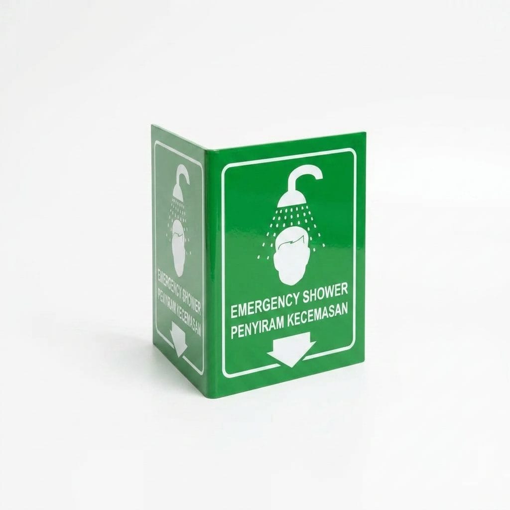 Emergency Shower Projecting Sign | L-Shape / V-Shape Acrylic Safe Condition Signage