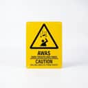 Falling Objects Warning Sign (Awas Objek Terjatuh Dari Tinggi) | Caution Overhead Hazard Signage — 1.5mm PVC HIPS view 1